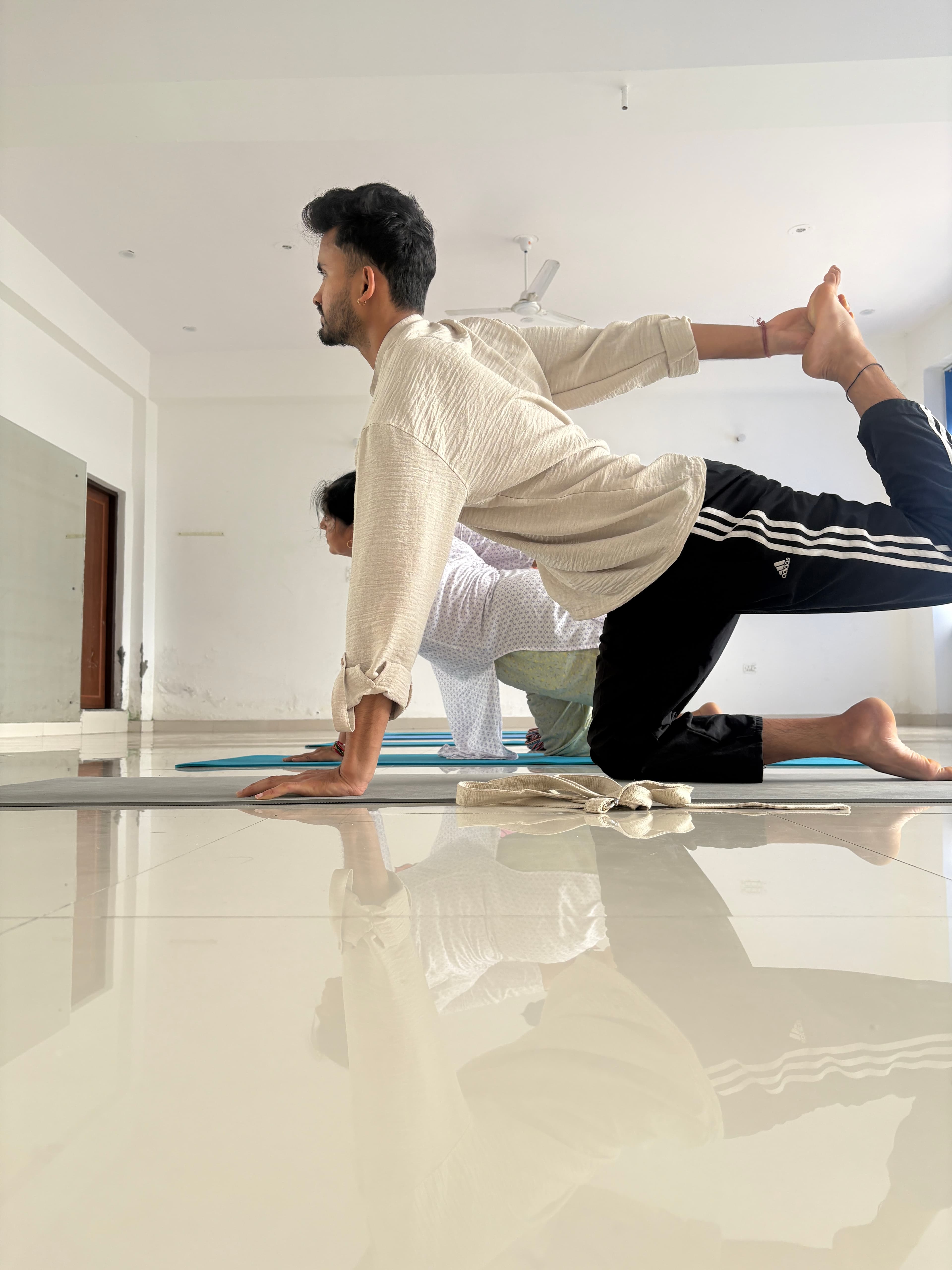 Yoga practice in Rishikesh near Ganga river - Image 6