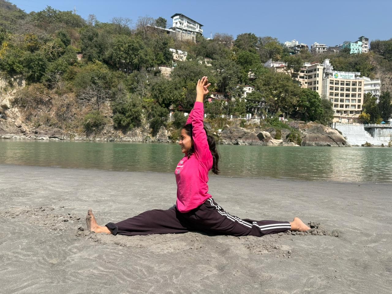 Yoga practice in Rishikesh near Ganga river - Image 4