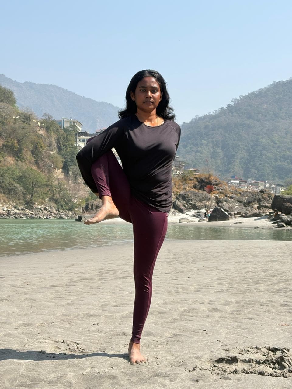 Yoga practice in Rishikesh near Ganga river - Image 5
