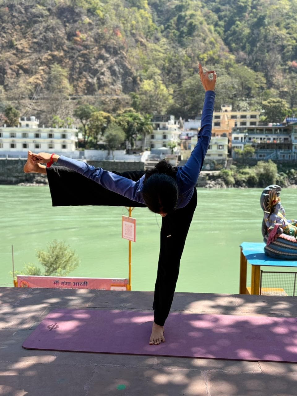 Yoga practice in Rishikesh near Ganga river - Image 4
